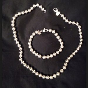 925 Sterling Silver Beaded Set